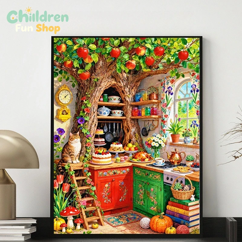 Весёлая кухня с деревянным пол – обзор и цена Photo Mosaic Print